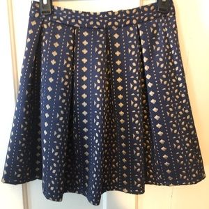 Size Small blue and gold A-line skirt